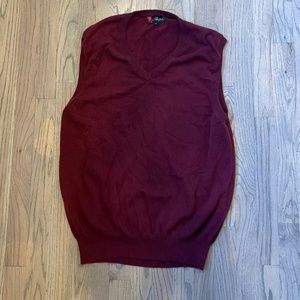 Shephe Mens 100% Cashmere Vest Maroon or Cognac XL